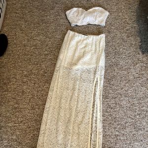 Dainty Hooligan White Lace Two Piece Outfit